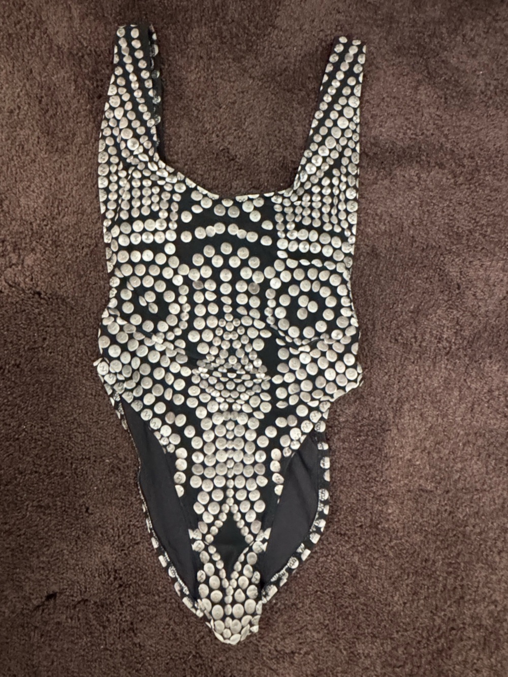 Norma Kamali Marissa swimsuit w all-over stud design. THIS IS A STUD PRINT - Picture 2 of 4
